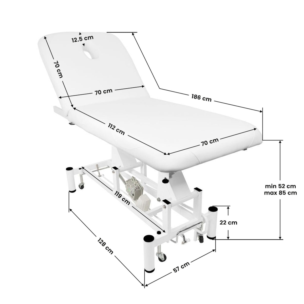 Azzurro Lettino Massaggio Elettrico 684 - Bianco