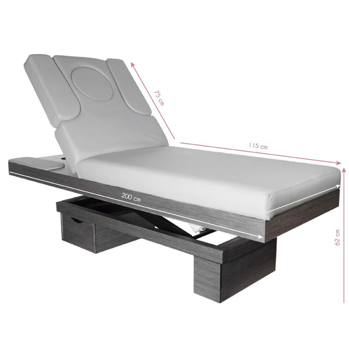 Azzurro Lettino Massaggio Elettrico 815B Riscaldato in Legno - Grigio