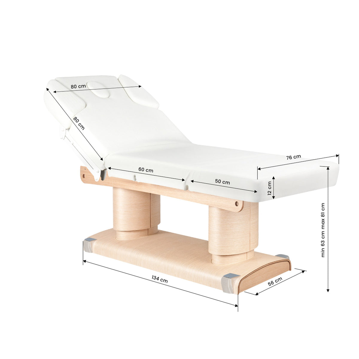 Azzurro Lettino Massaggio Elettrico 838 Riscaldato - Bianco