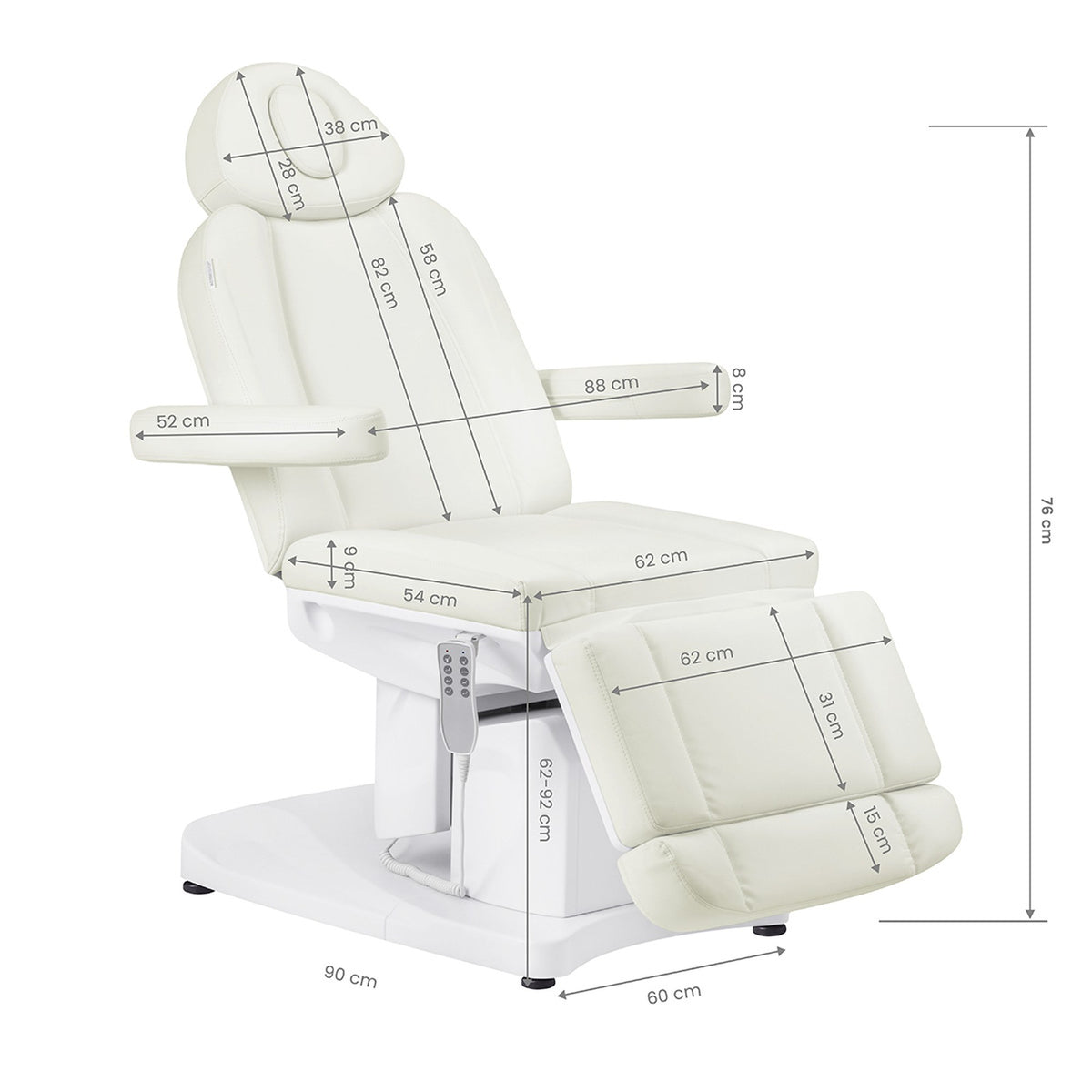 Azzurro Poltrona Lettino Elettrica 708A 4 Motori - Bianco