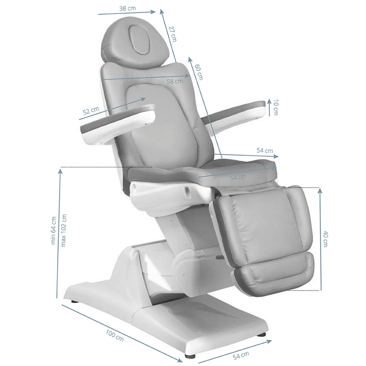 Azzurro Poltrona Lettino Elettrica 870 3 Motori - Grigio