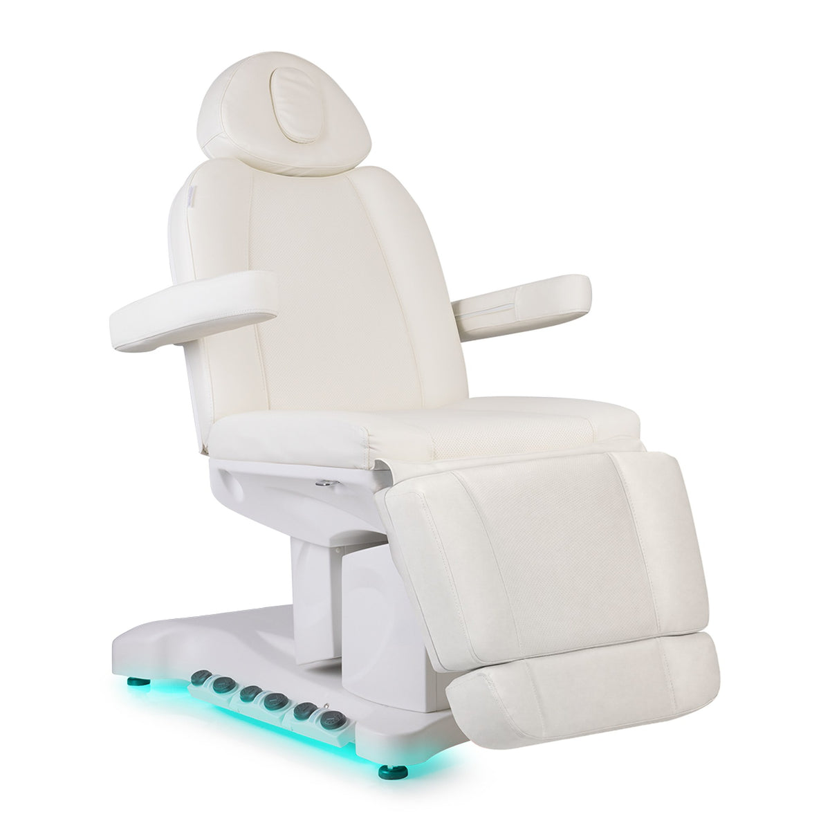 Azzurro Poltrona Lettino Elettrica Riscaldata 708B Exclusive 4 Motori - Bianco