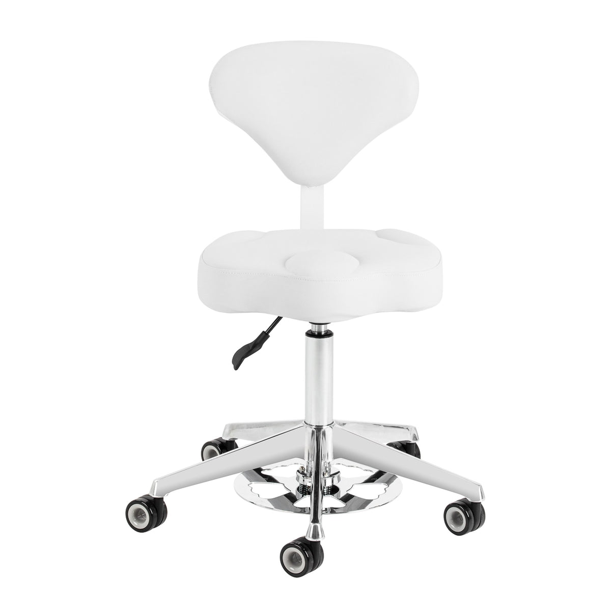 Azzurro Sgabello 156-F Bump-Up con Rotelle - Bianco