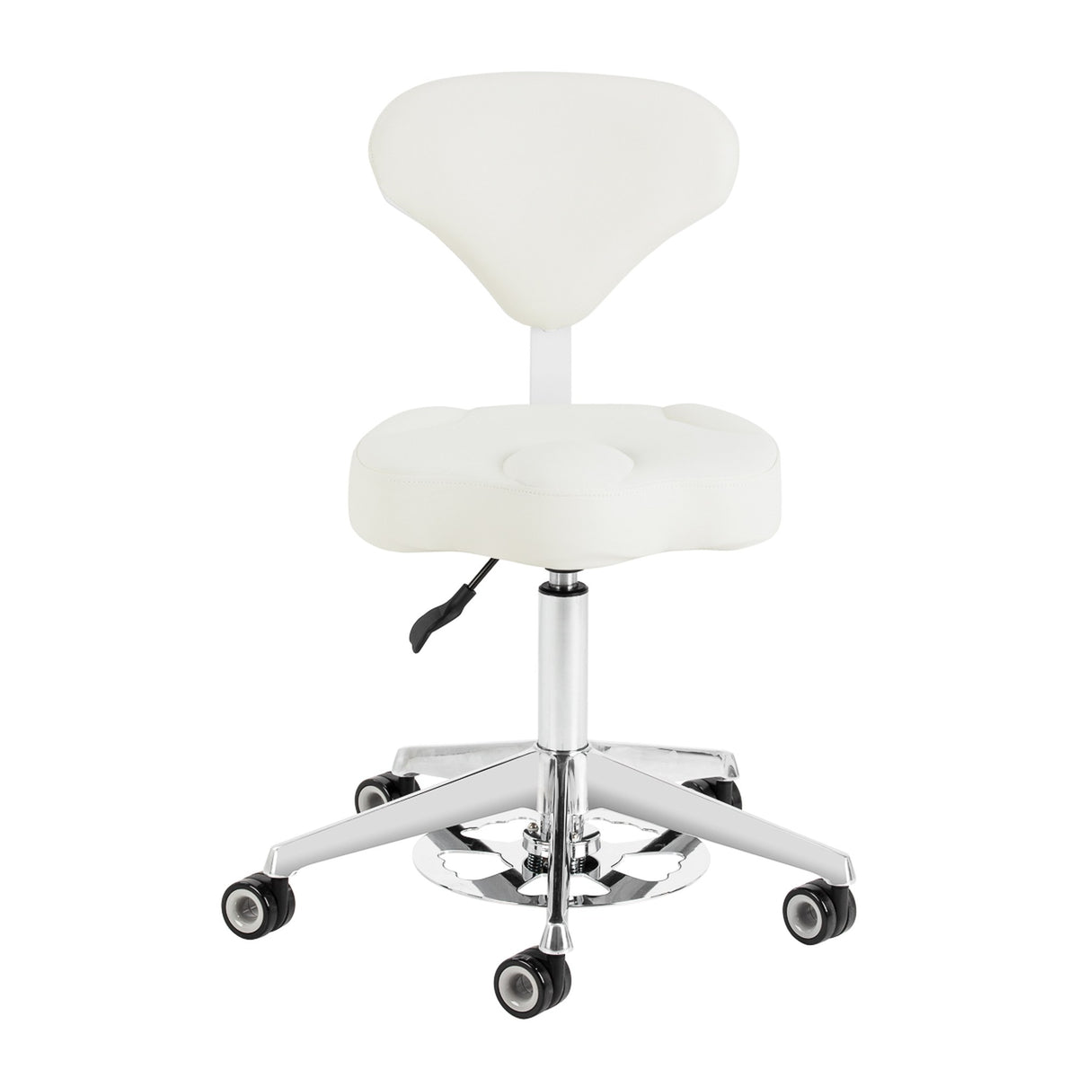 Azzurro Sgabello 156-F con Rotelle - Bianco