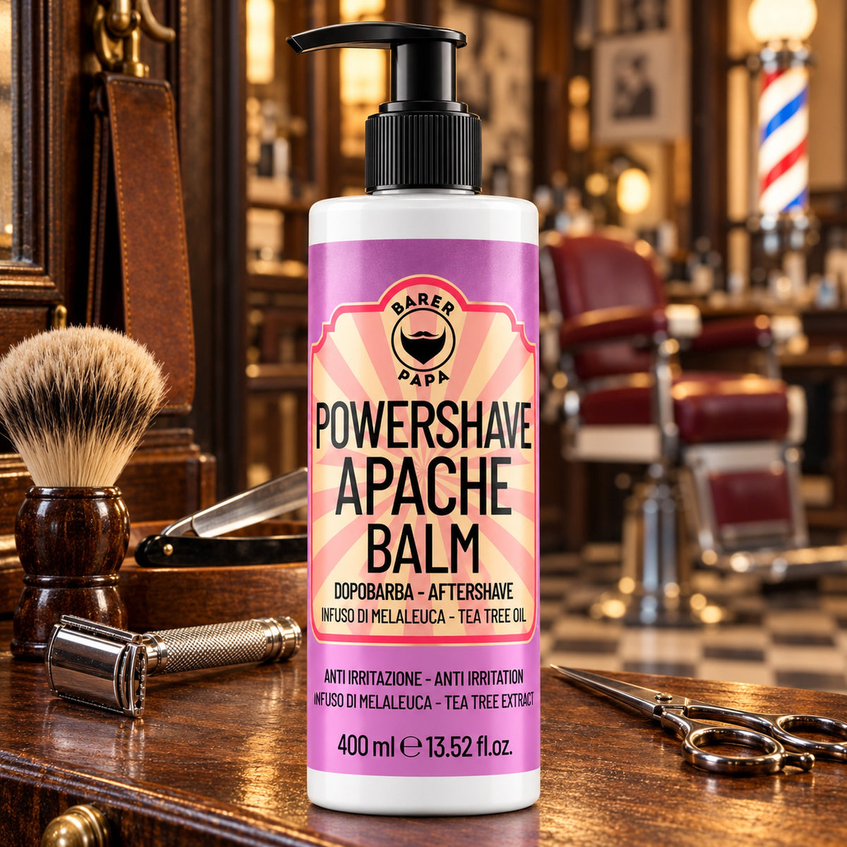 Barbapapà PowerShave Dopobarba in Crema 400ml - Apache