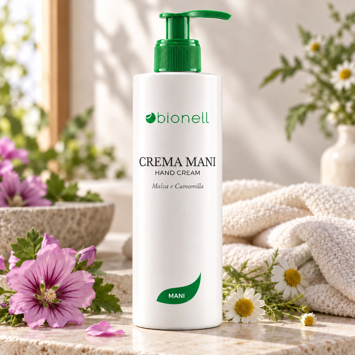 Bionell Crema Mani con Malva e Camomilla - Dispenser 500ml