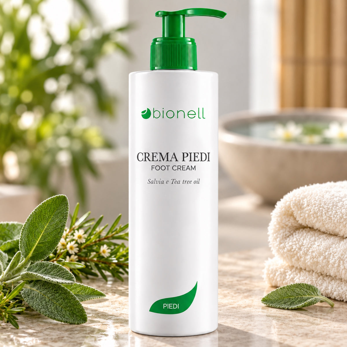 Bionell Crema Piedi con Salvia e Tea Tree - Dispenser 500ml