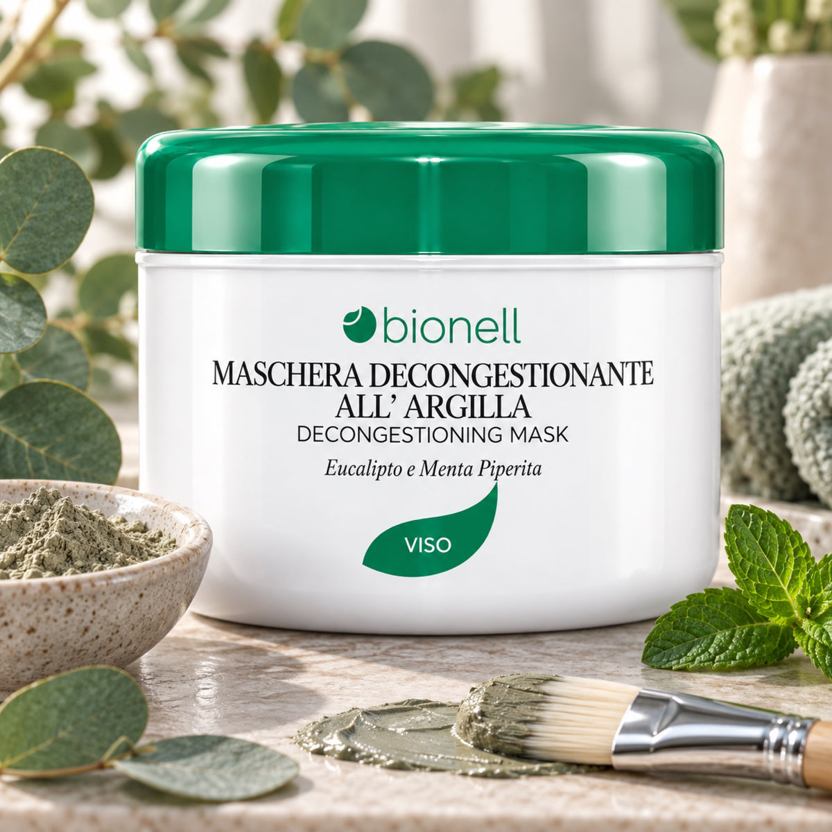 Bionell Maschera Viso Decongestionante con Argilla - 500ml