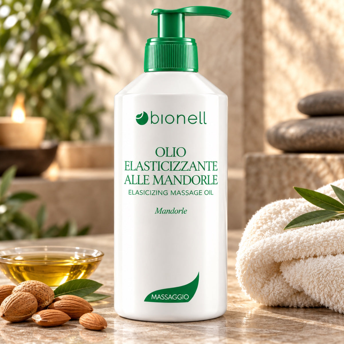 Bionell Olio Massaggio Elasticizzante con Mandorle Dolci - 1000ml