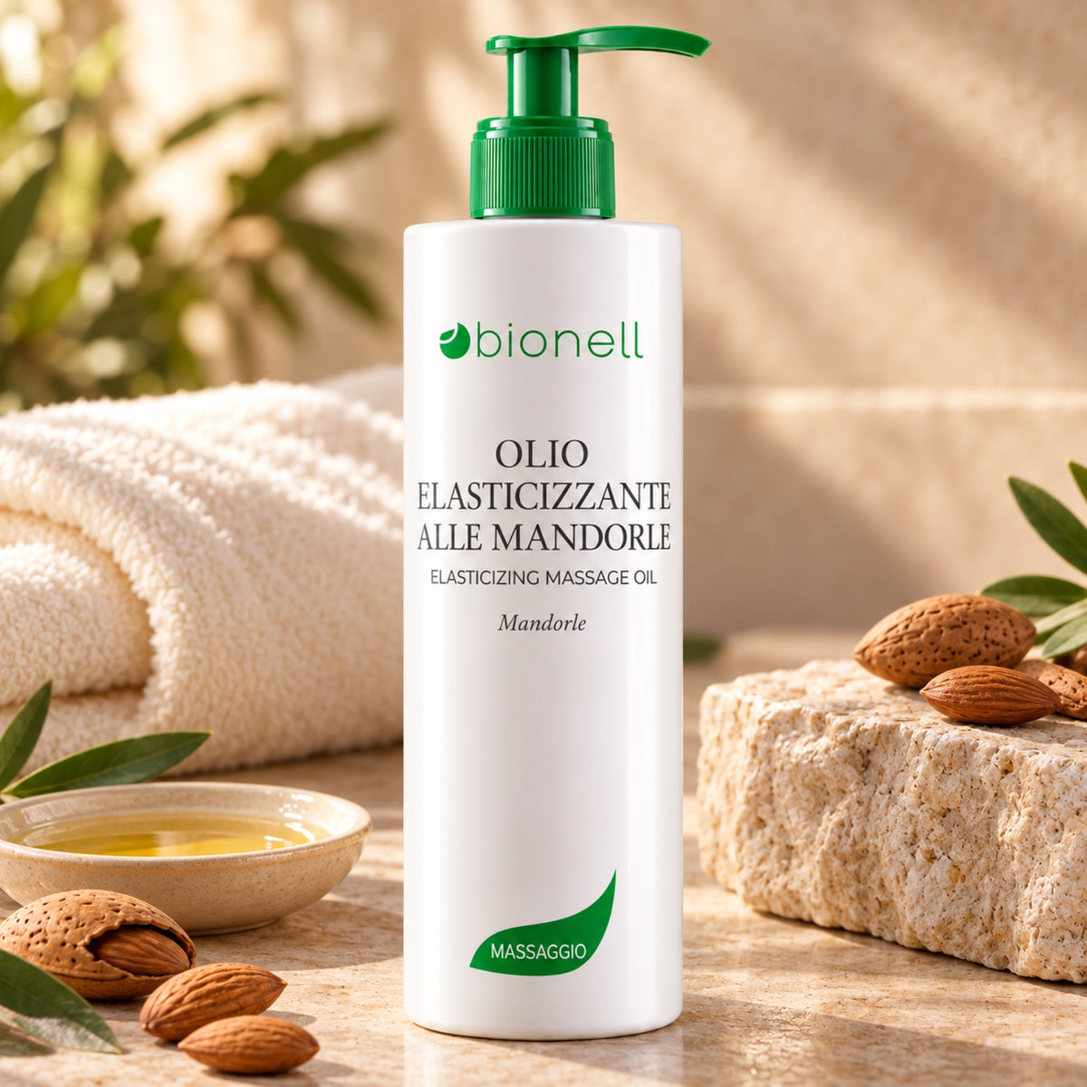 Bionell Olio Massaggio Elasticizzante con Mandorle Dolci - 500ml