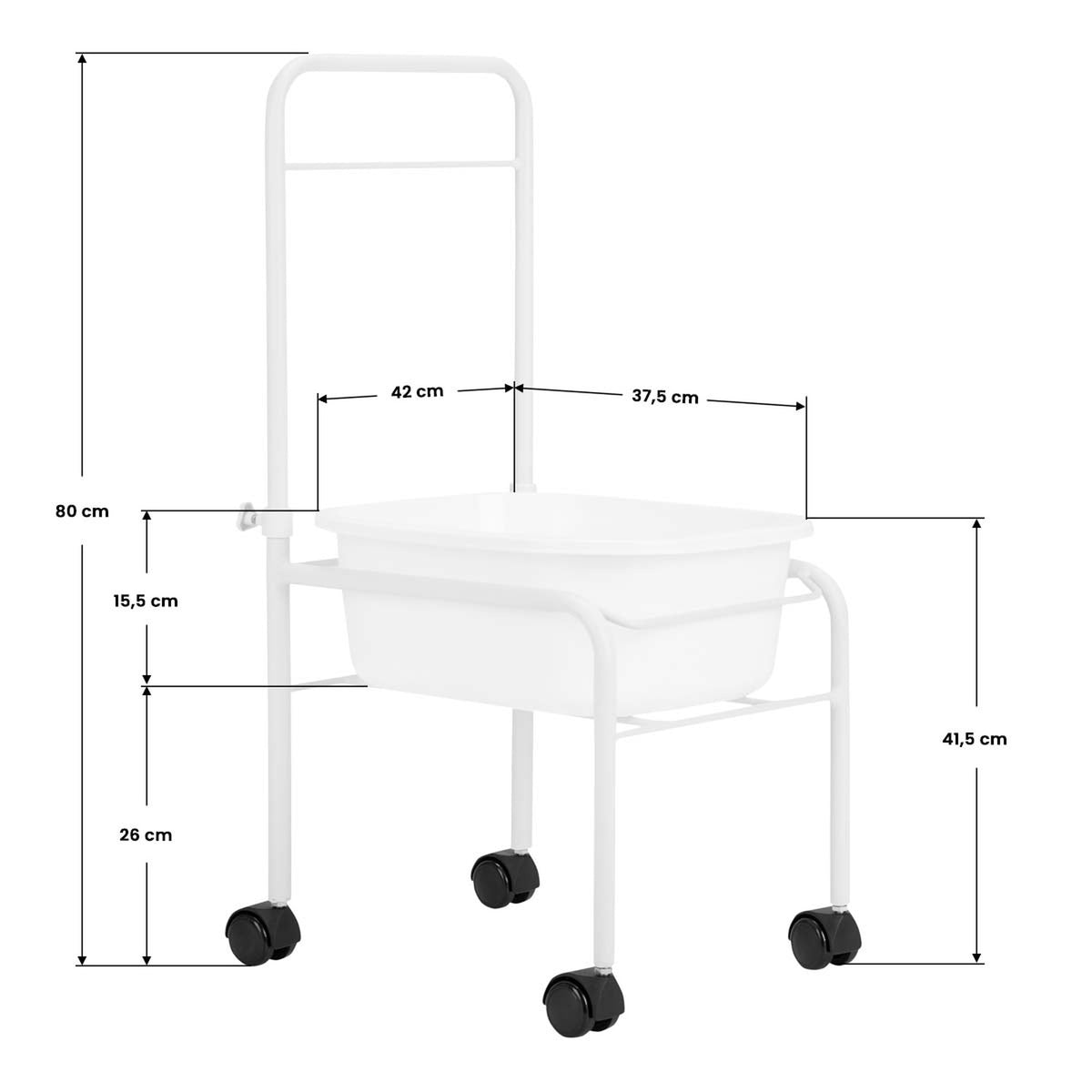 Carrello con Vaschetta V3 Pedicure - Bianco