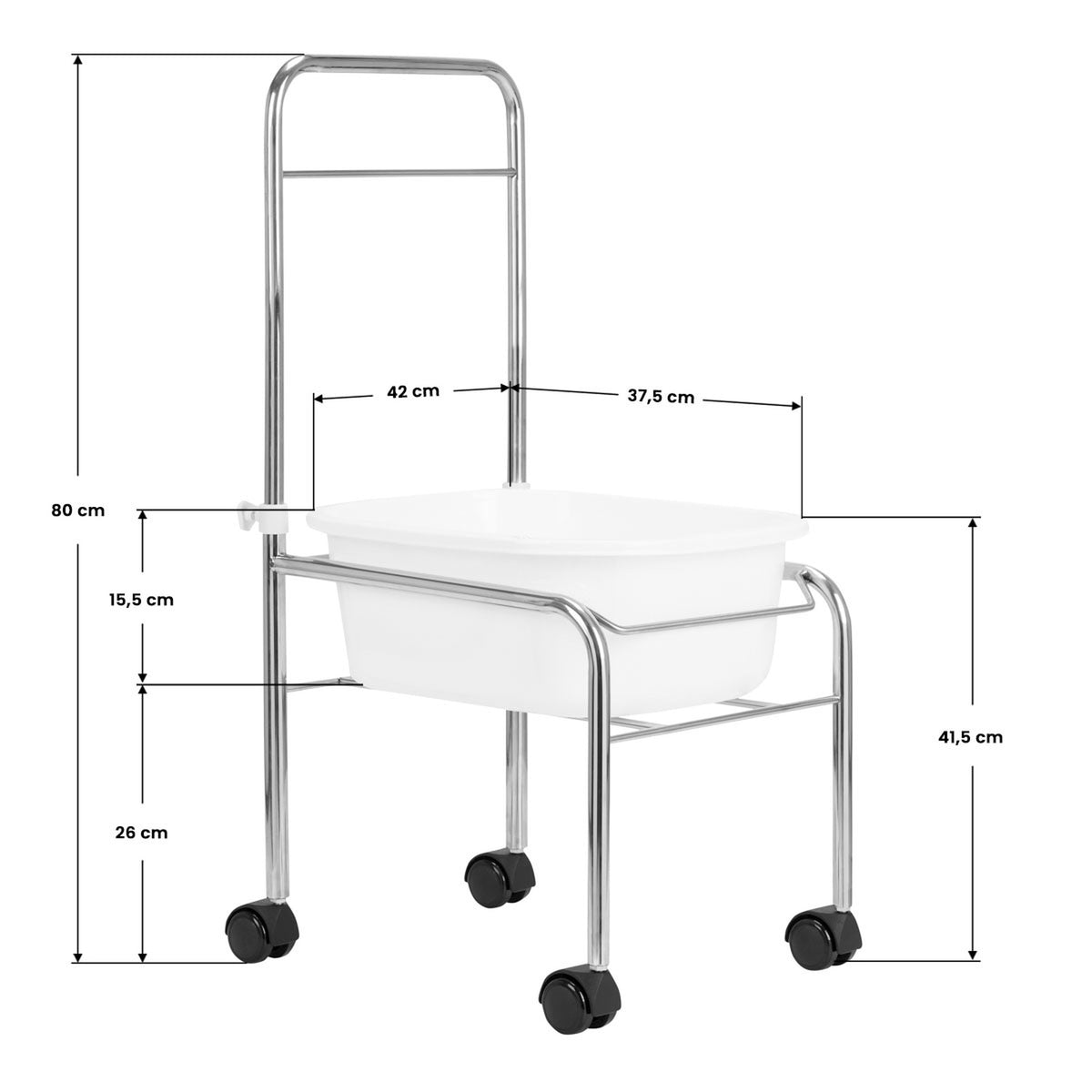 Carrello con Vaschetta V3 Pedicure - Cromo