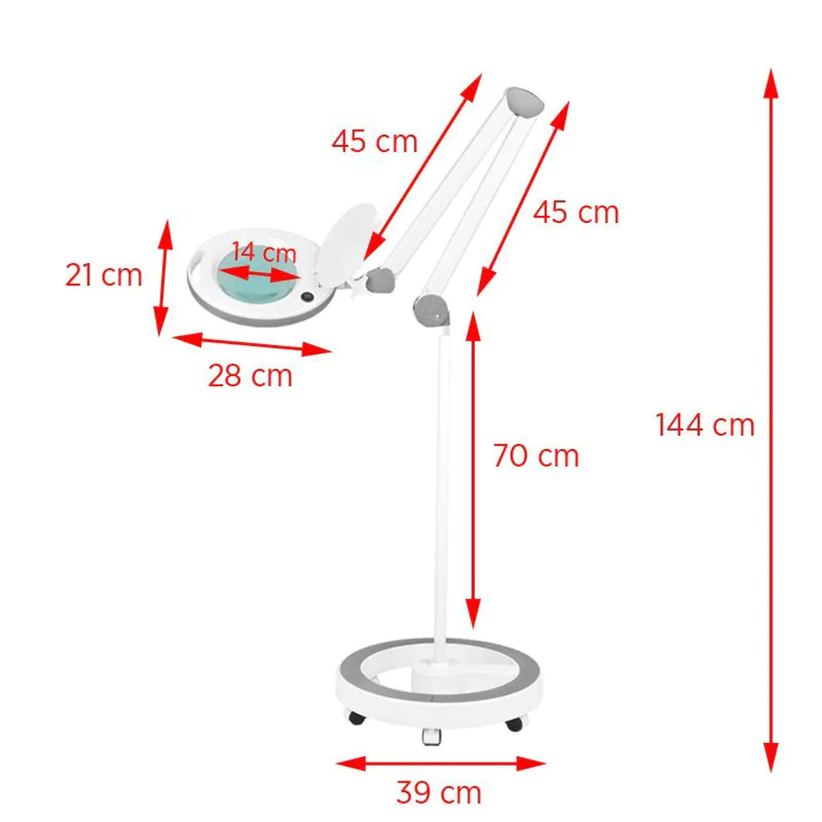 Elegante Lampada LED 6014 Lente con Stativo 5 Diottrie