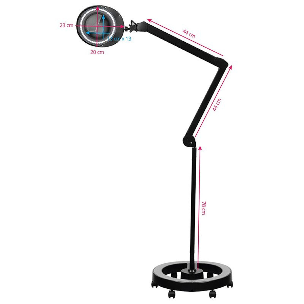 Elegante Lampada LED 6025 Lente con Stativo 5 Diottrie - Nero