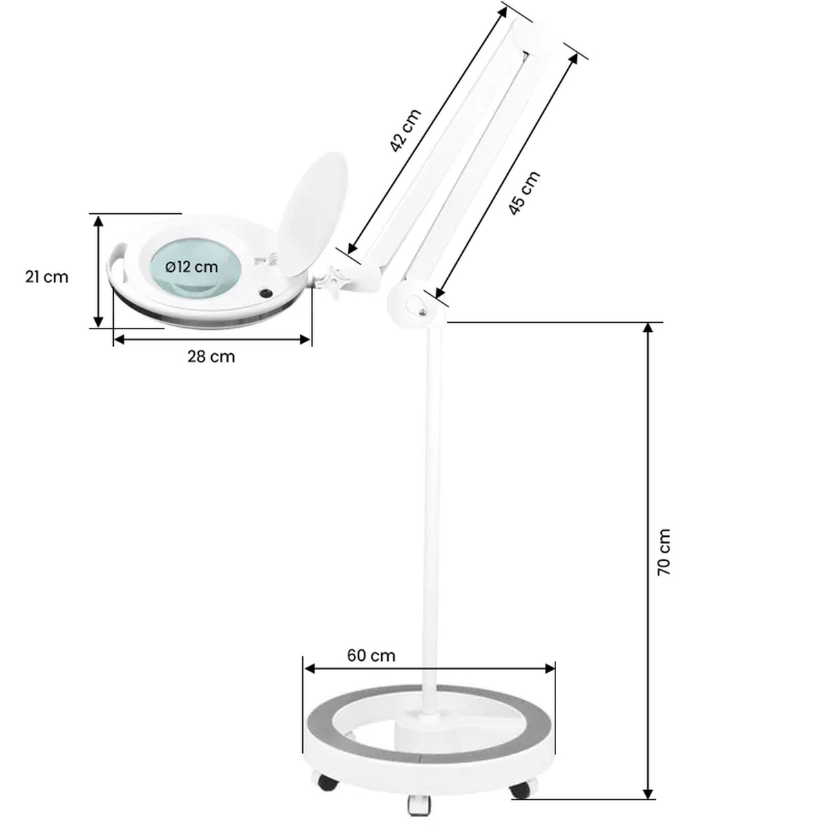 Elegante Lampada LED 6027 Lente con Stativo 5 Diottrie