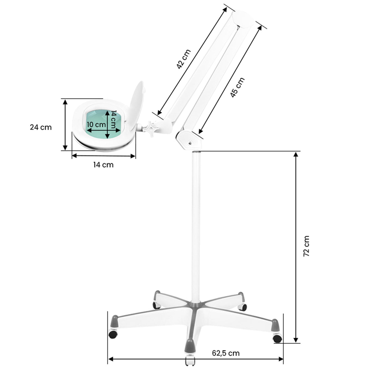 Elegante Lampada LED 6028 Lente con Stativo 5 Diottrie