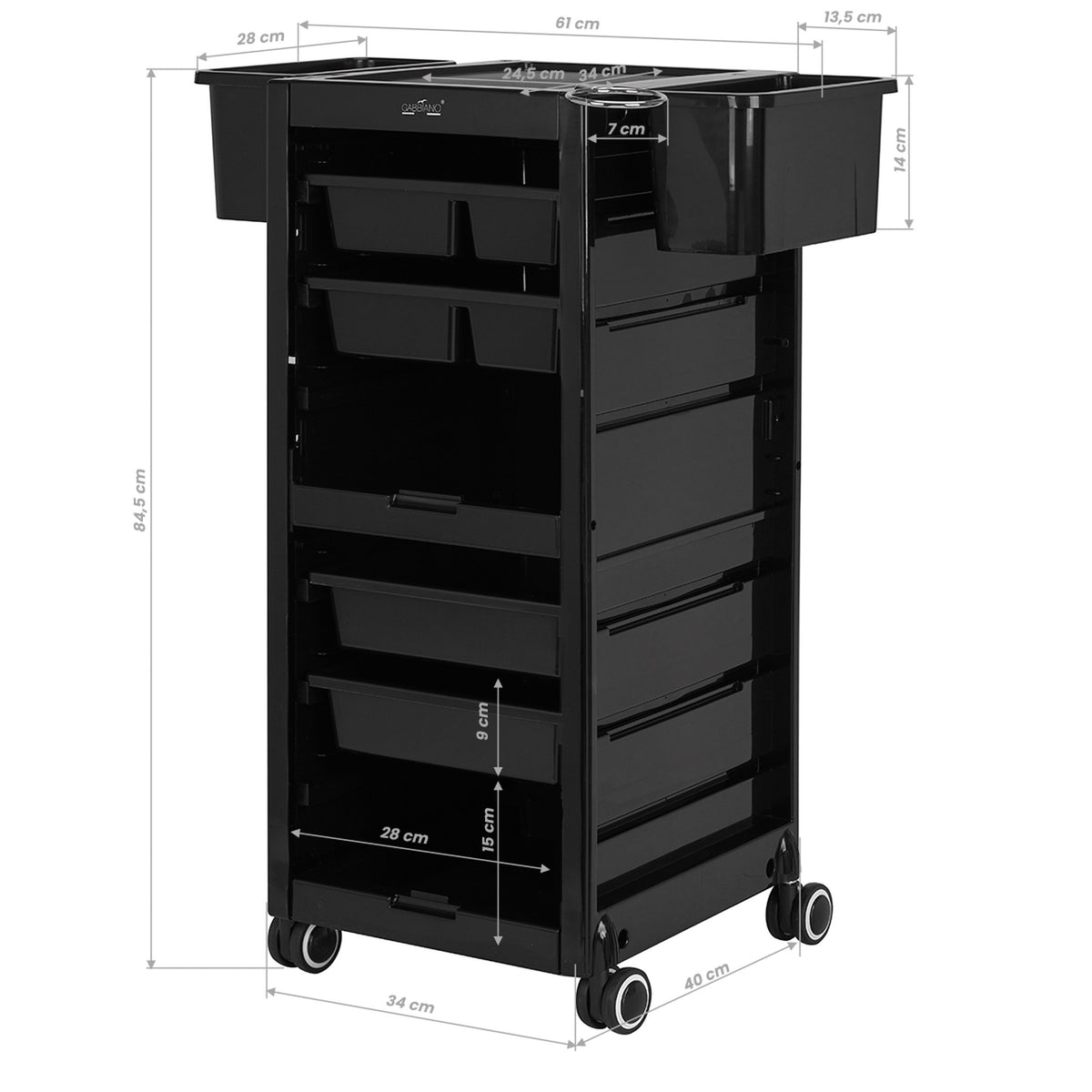 Gabbiano Carrello 68B per Parrucchiere - Nero