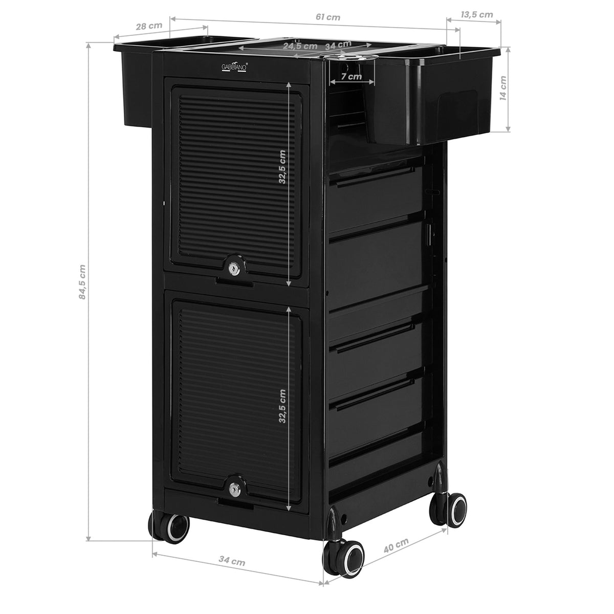 Gabbiano Carrello 68C per Parrucchiere - Nero