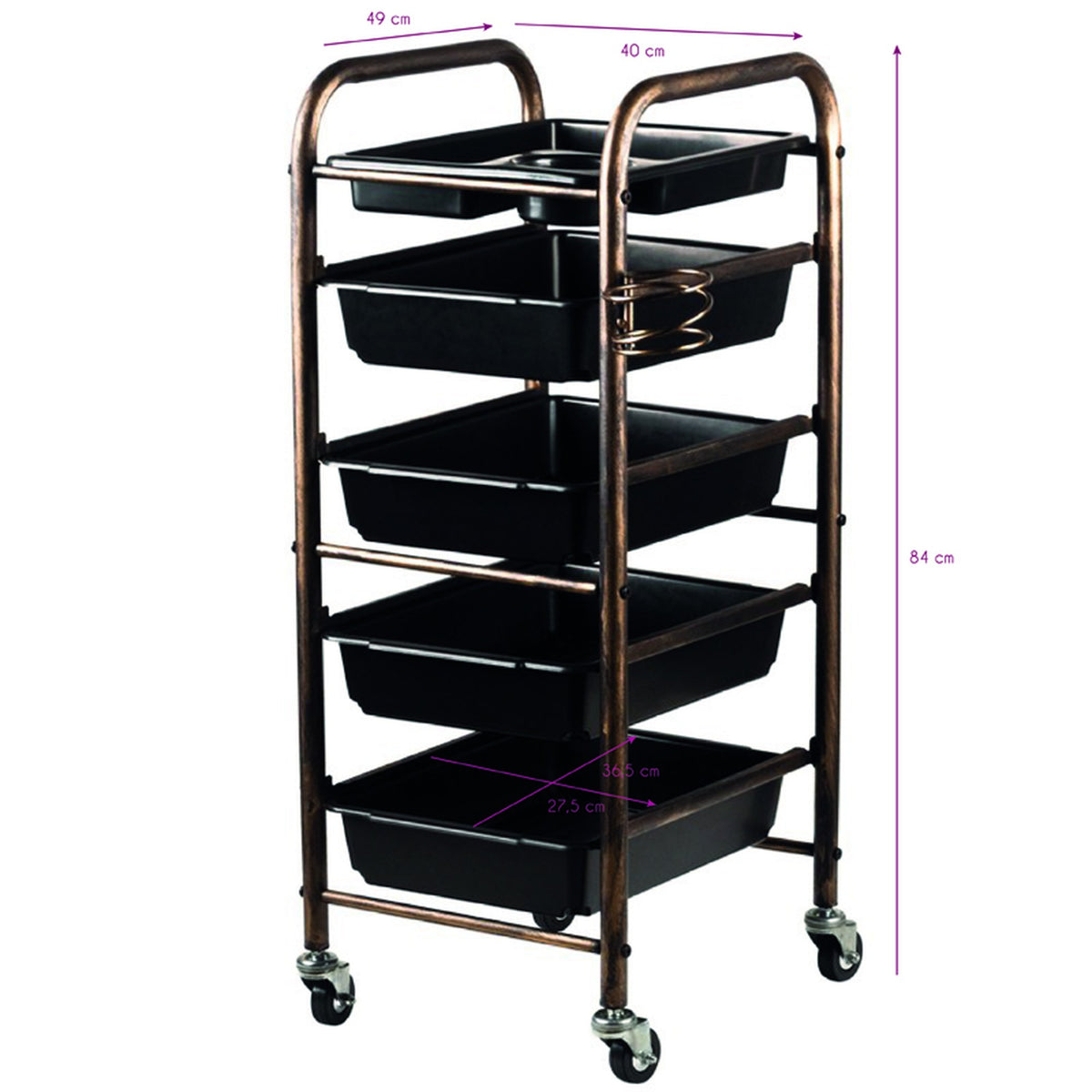 Gabbiano Carrello 8-76 per Parrucchiere - Nero Bronzo