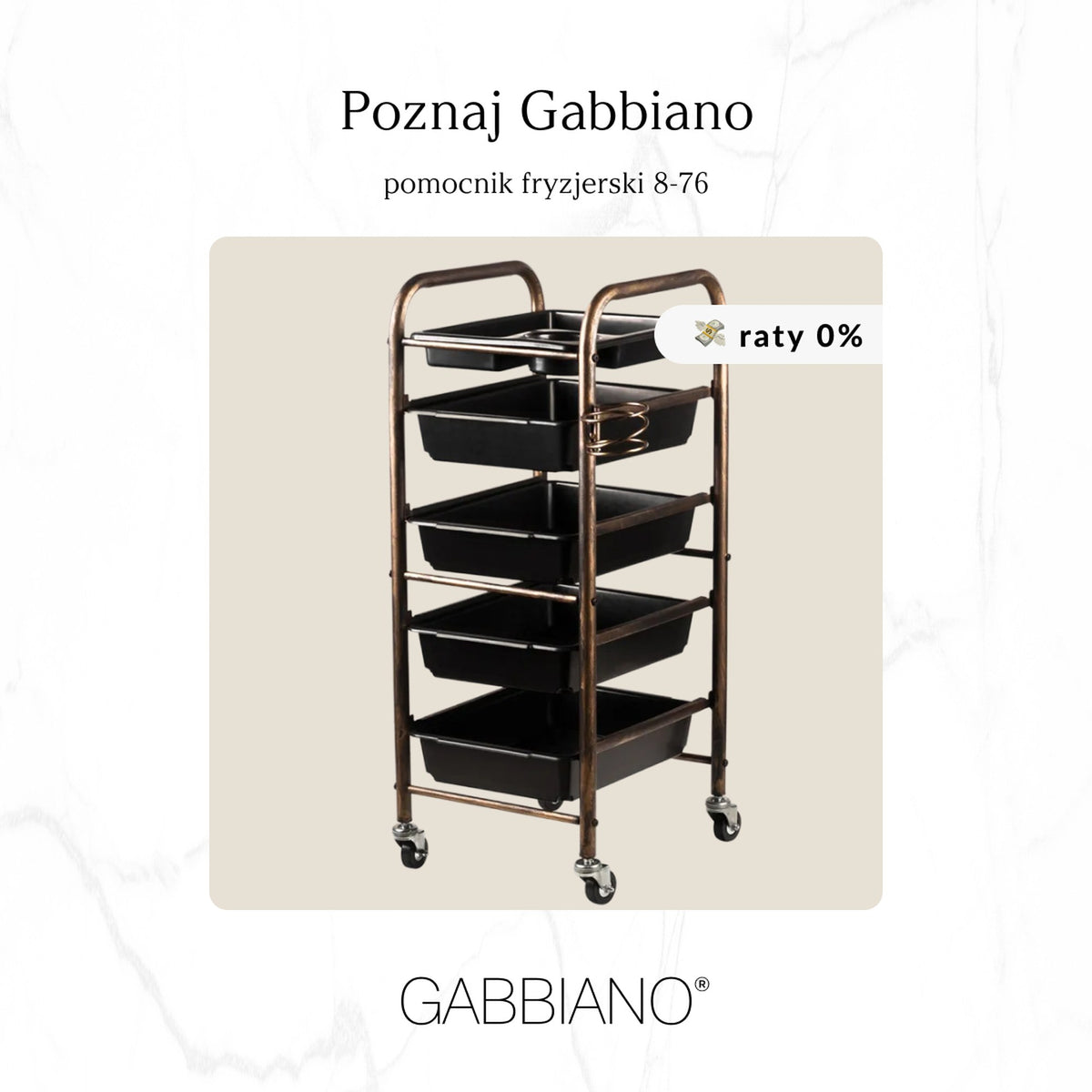 Gabbiano Carrello 8-76 per Parrucchiere - Nero Bronzo