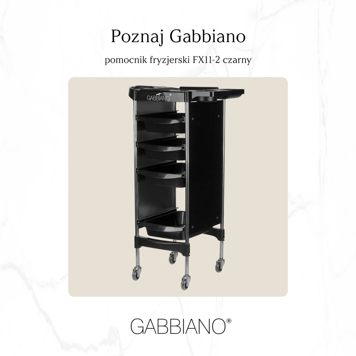 Gabbiano Carrello FX11-2 per Parrucchiere - Nero