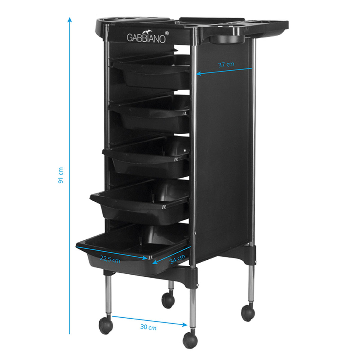 Gabbiano Carrello FX11-5 per Parrucchiere - Nero