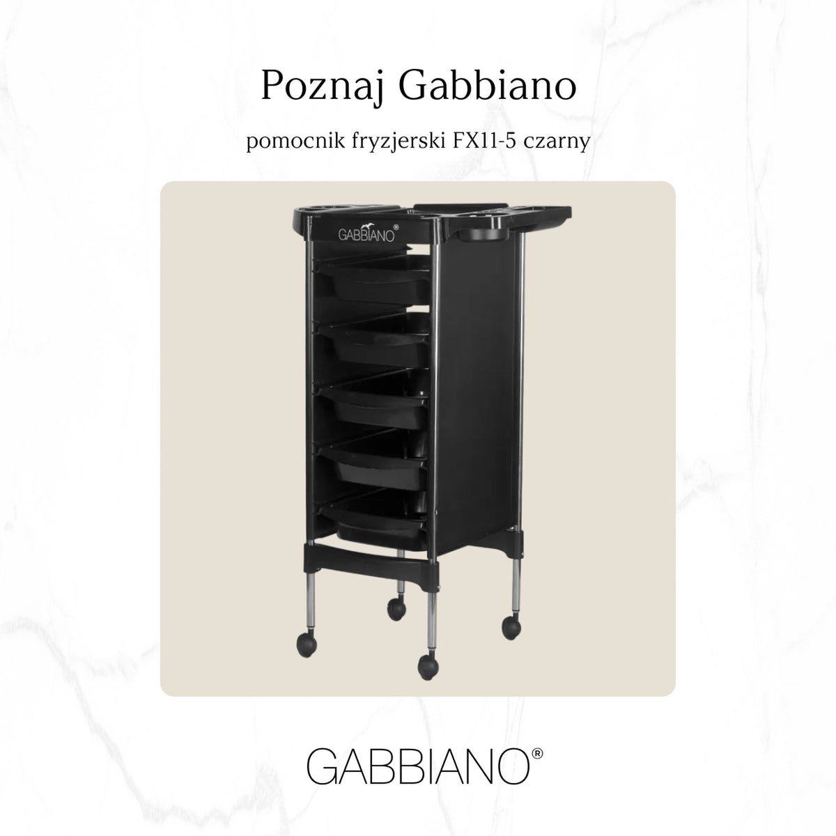 Gabbiano Carrello FX11-5 per Parrucchiere - Nero