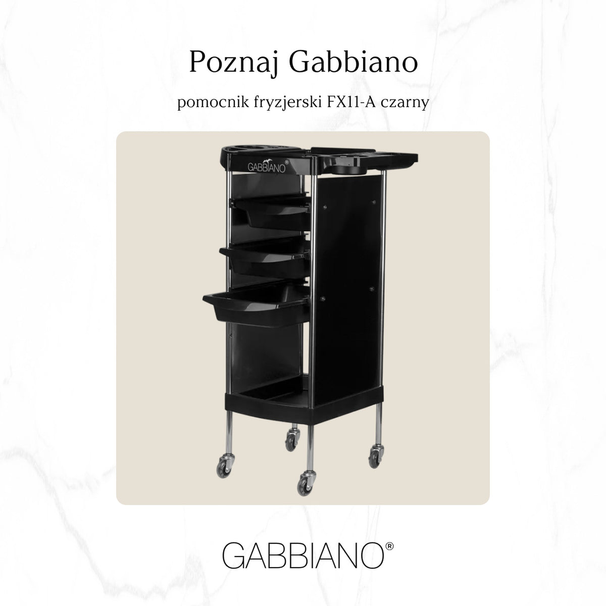 Gabbiano Carrello FX11-A per Parrucchiere - Nero