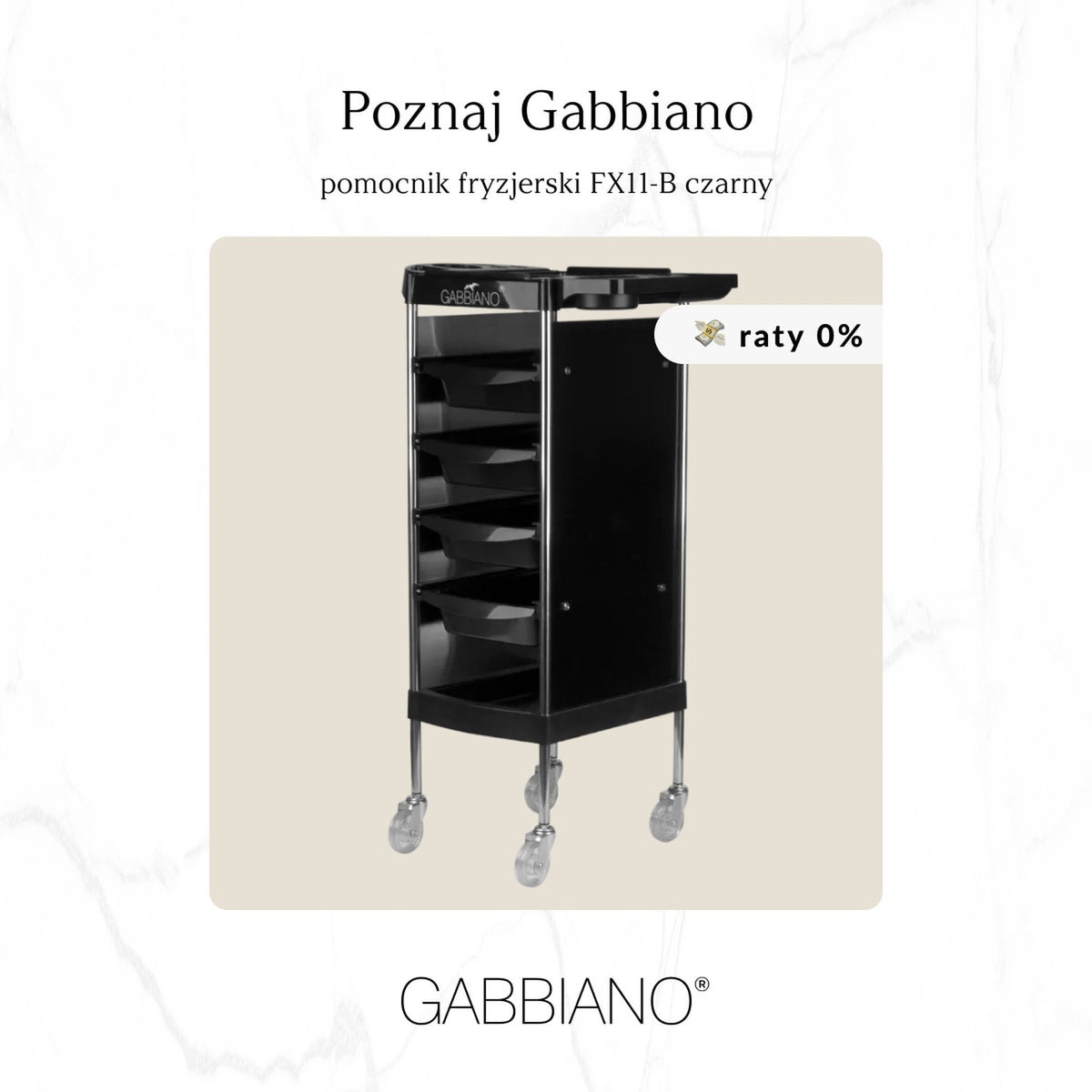 Gabbiano Carrello FX11-B per Parrucchiere - Nero