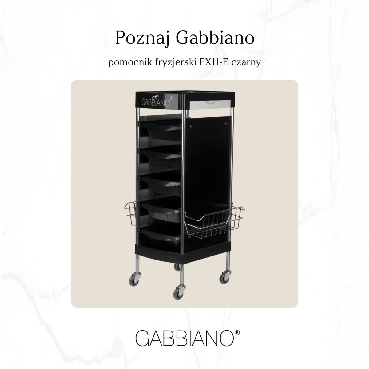 Gabbiano Carrello FX11-E per Parrucchiere - Nero
