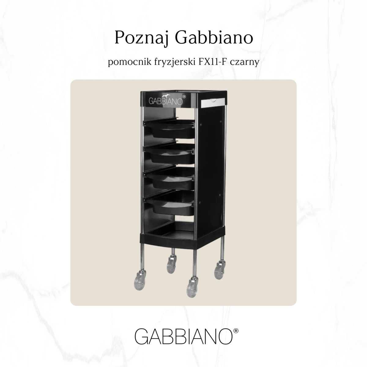 Gabbiano Carrello FX11-F per Parrucchiere - Nero