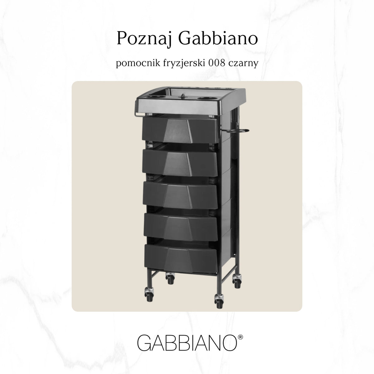 Gabbiano Carrello Porta Attrezzi 008 Parrucchiere - Nero