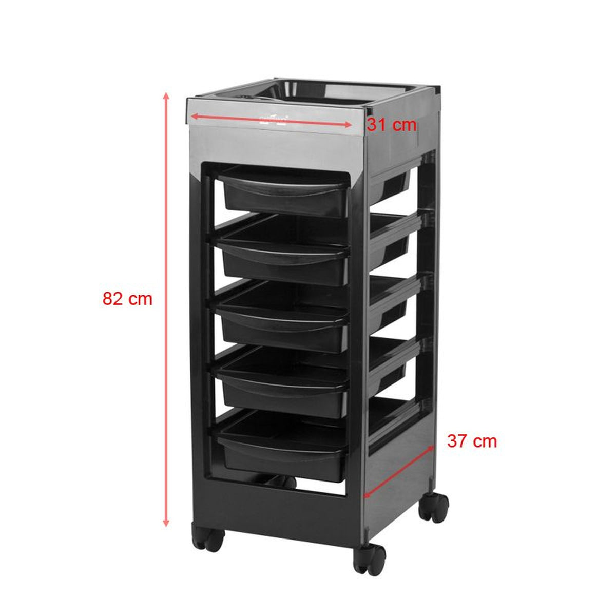 Gabbiano Carrello Porta Attrezzi 048A Parrucchiere - Nero