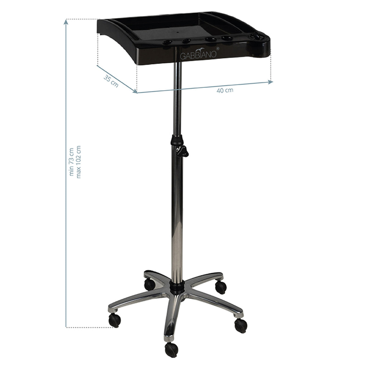Gabbiano Carrello Porta Attrezzi 265 Parrucchiere - Nero
