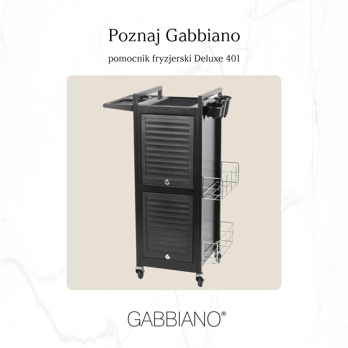 Gabbiano Carrello Porta Attrezzi Deluxe 401 Parrucchiere - Nero