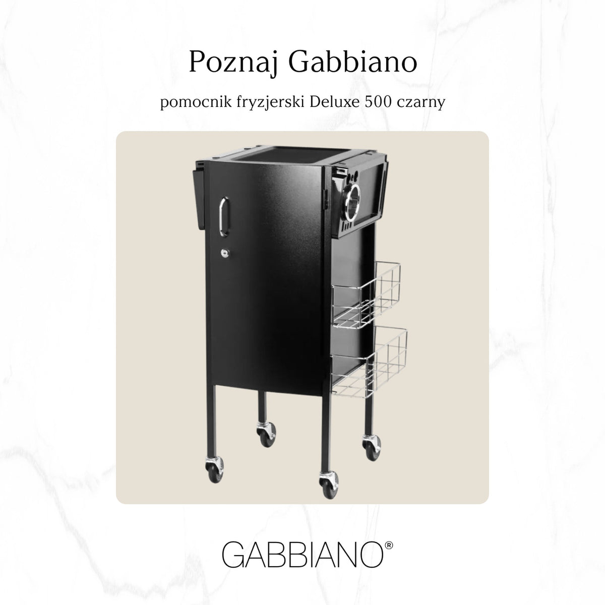 Gabbiano Carrello Porta Attrezzi Deluxe 500 Parrucchiere - Nero