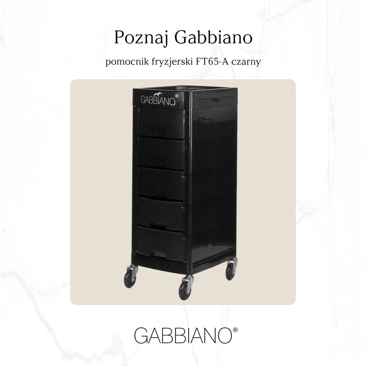 Gabbiano Carrello Porta Attrezzi FT65-A Parrucchiere - Nero