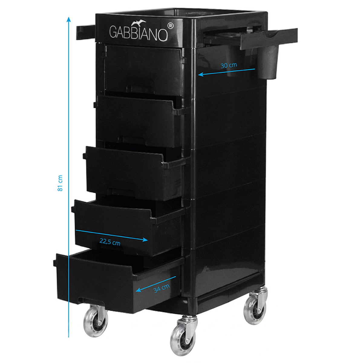 Gabbiano Carrello Porta Attrezzi FT65-A Parrucchiere - Nero