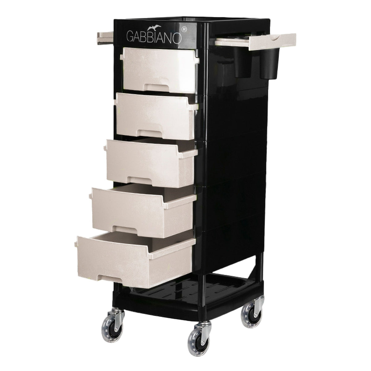 Gabbiano Carrello Porta Attrezzi FT65 Parrucchiere - Nero Bianco