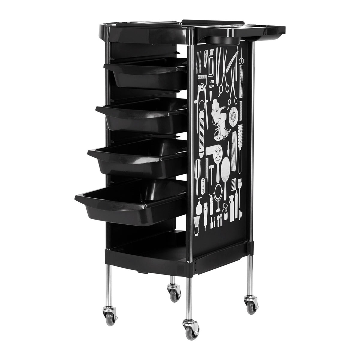 Gabbiano Carrello X11-9 per Parrucchiere - Grafica Nera