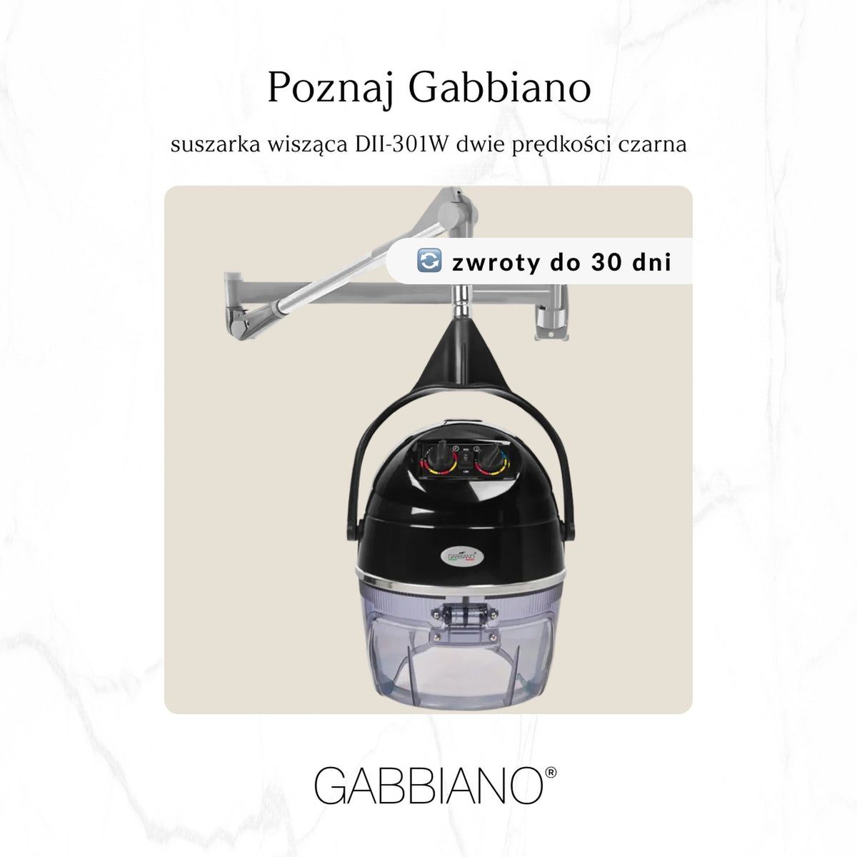 Gabbiano Casco a Muro DII-301W 2 Velocità - Nero