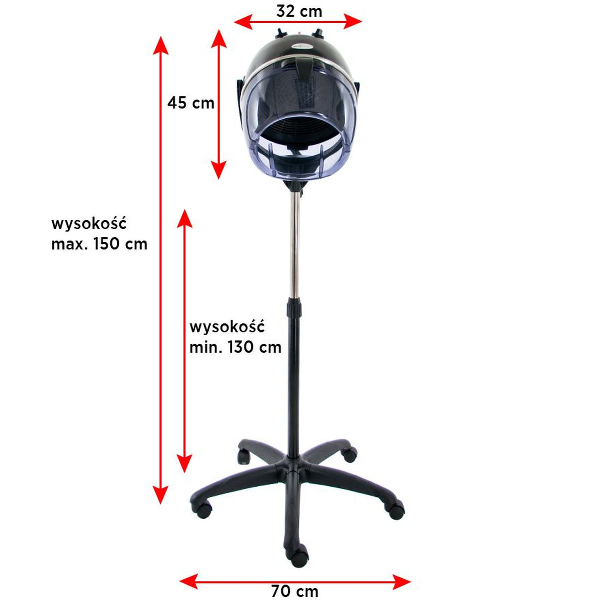 Gabbiano Casco con Stativo LI-202S - Nero