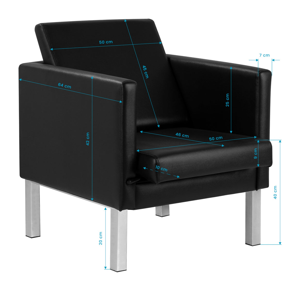 Gabbiano Divano Sala D'attesa BM18011 - Nero