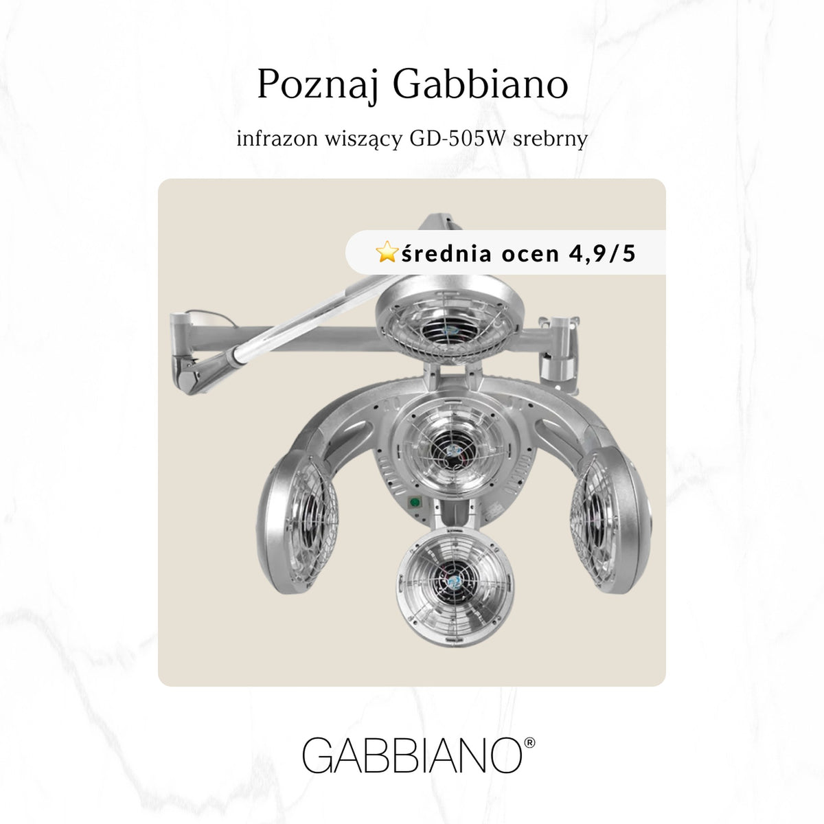 Gabbiano Infrazone GD-505W Casco a Muro - Argento