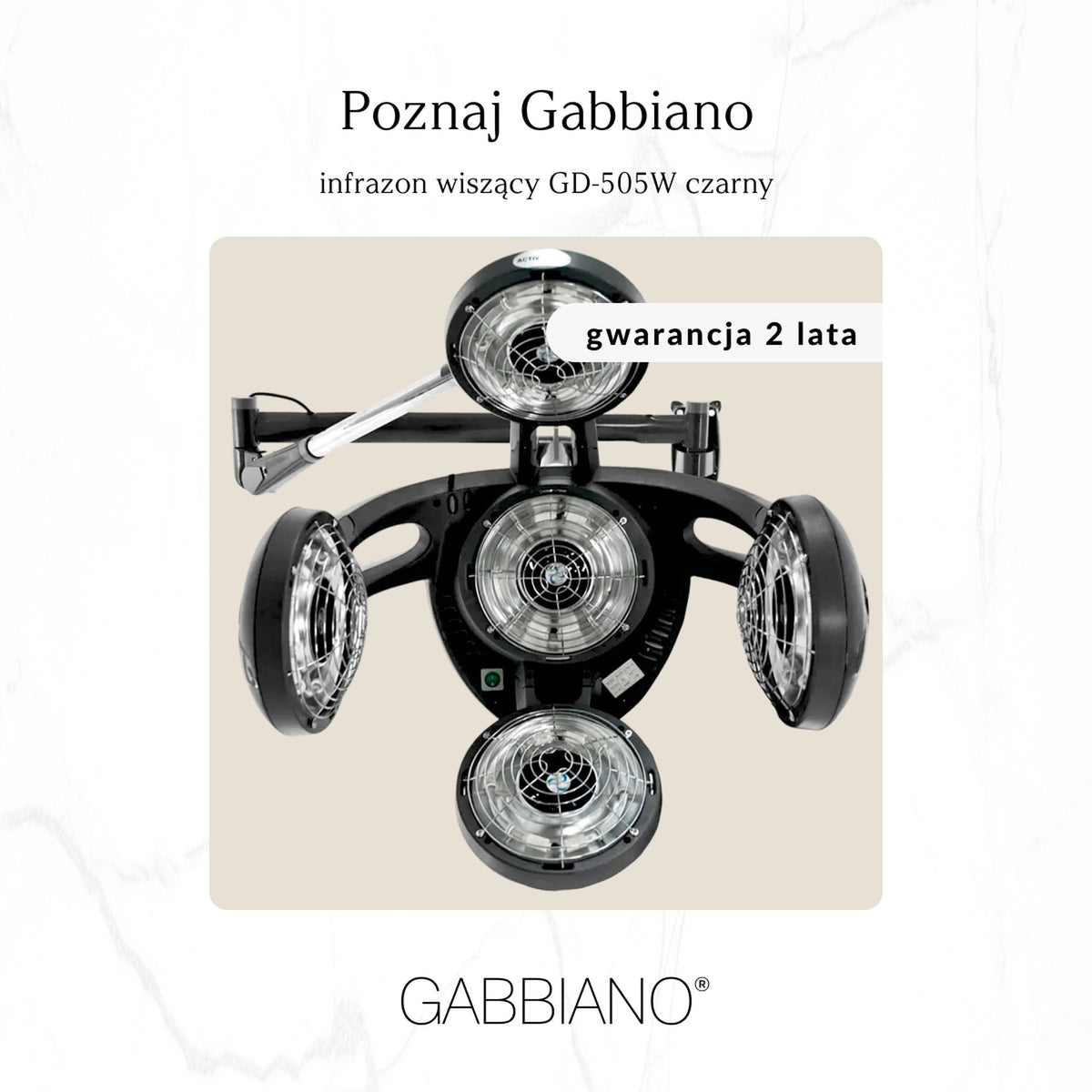 Gabbiano Infrazone GD-505W Casco a Muro - Nero