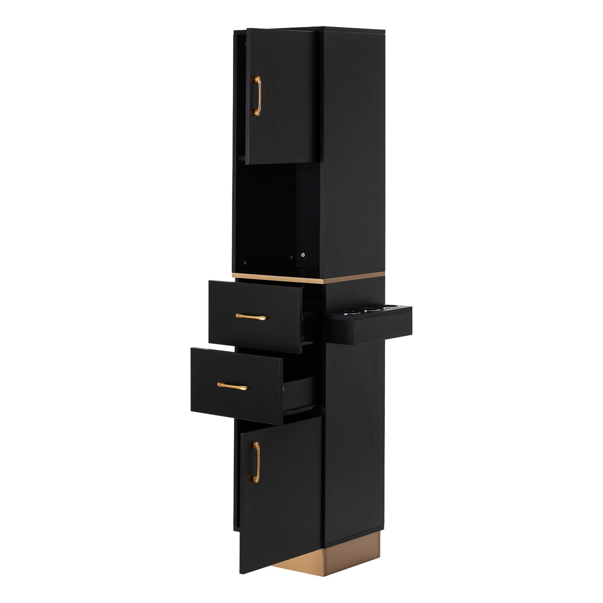 Gabbiano Mobile Totem Porta attrezzi per Parrucchiere - Nero Gold
