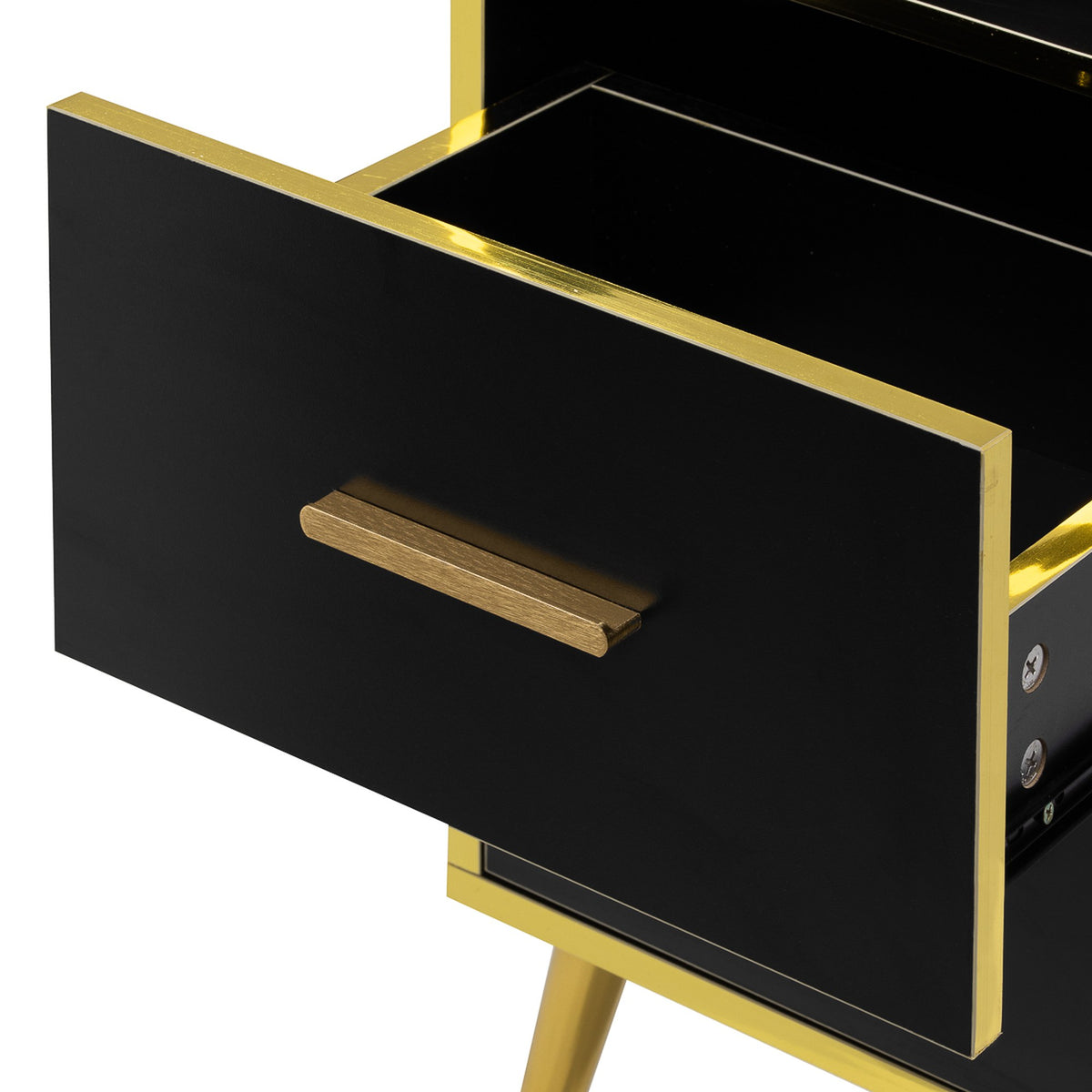 Gabbiano Mobiletto Trix per Parrucchiere - Nero Oro