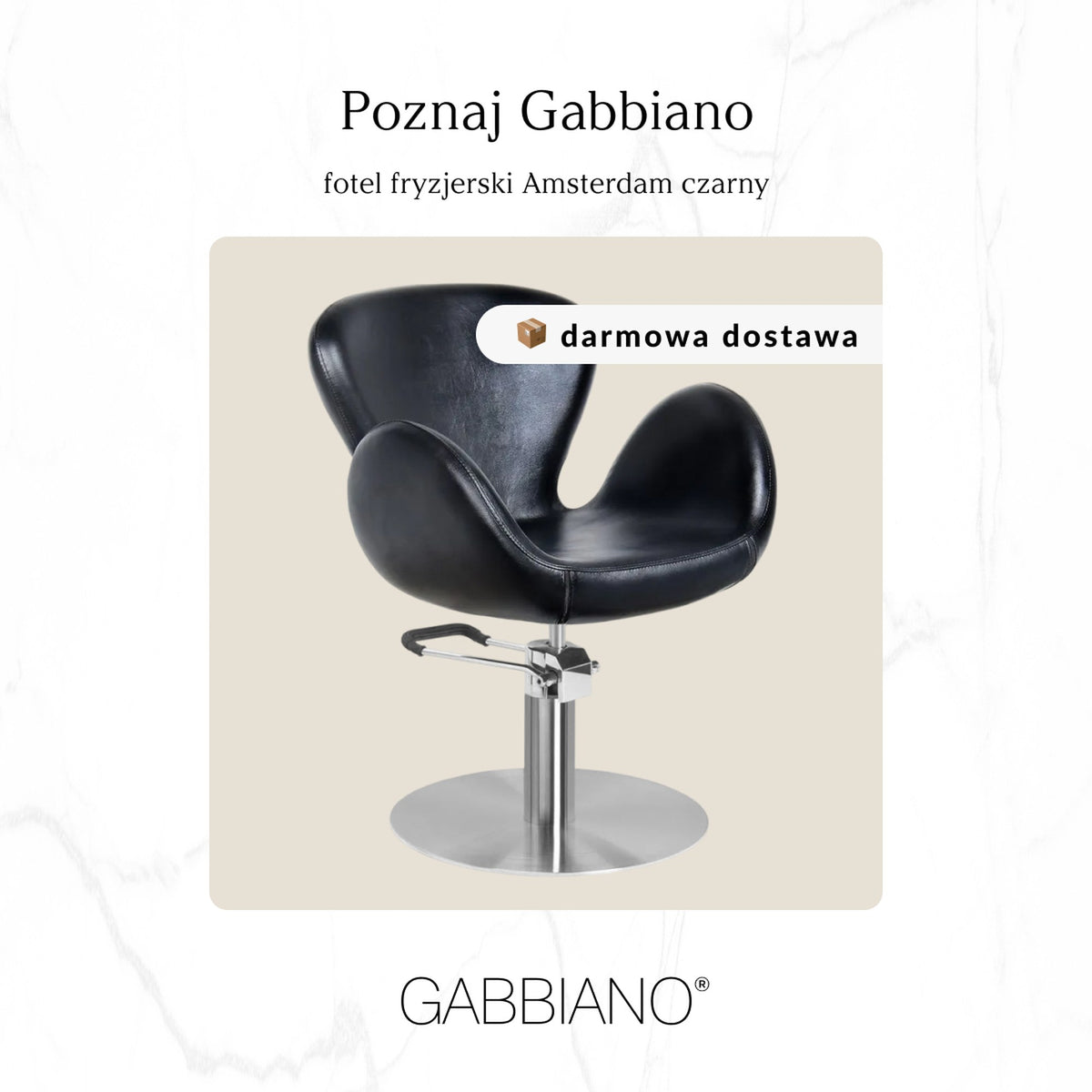 Gabbiano Poltrona Amsterdam per Parrucchiere - Nero