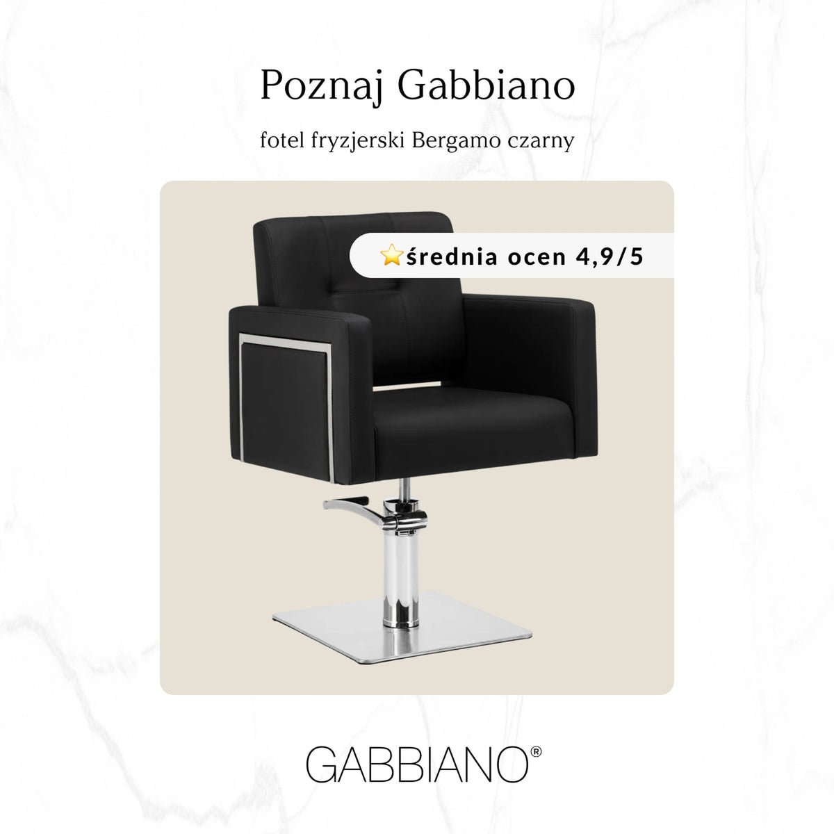 Gabbiano Poltrona Bergamo per Parrucchiere - Nero