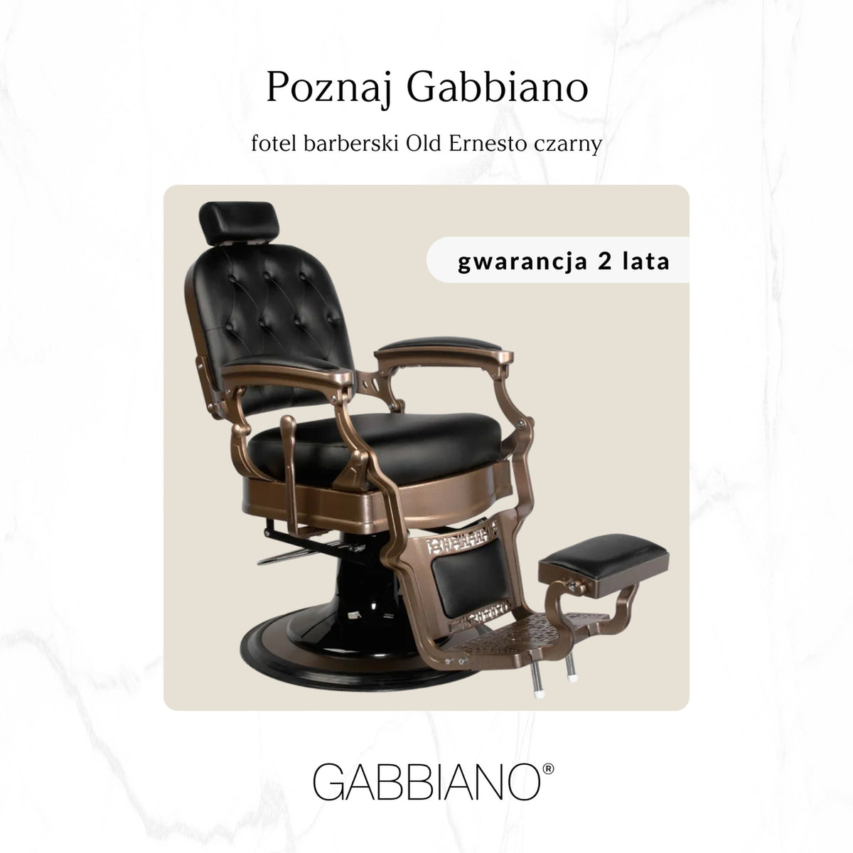 Gabbiano Poltrona Ernesto Old per Parrucchiere - Nero